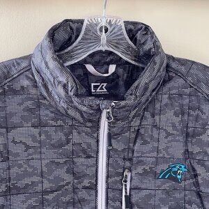 Carolina Panthers Mono Cutter & Buck Rainier PrimaLoft® Mens Eco Puffer Vest